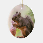 Funny Squirrel die ijsschuimkoon Keramisch Ornament (Rechts)