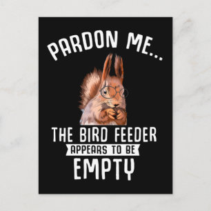 Funny Squirrel Empty Bird Feeder Squirrels Briefkaart