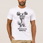 Funny Squirrel Gym TShirt – Weightlifting Chipmunk (Devant)