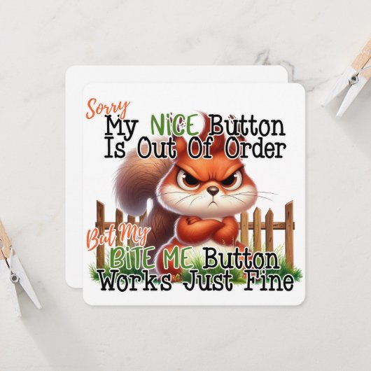 Funny Squirrel Kaart (Voorkant / Achterkant in situ)