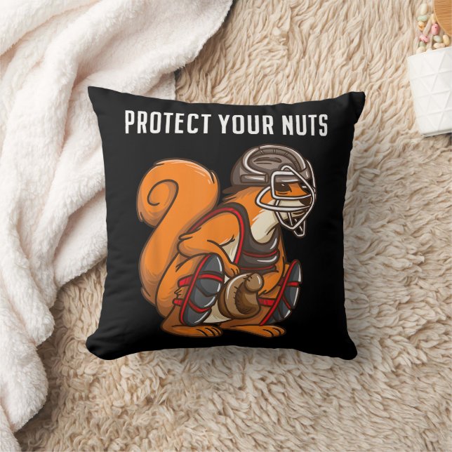 Funny Squirrel Lover Baseball Catcher Gift Boys Gi Kussen (Deken)