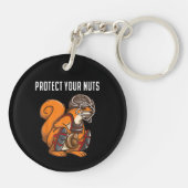 Funny Squirrel Lover Baseball Catcher Gift Boys Gi Sleutelhanger (Achterkant)