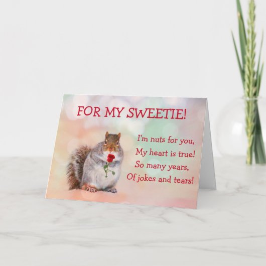Funny Squirrel Poetry Birthday Kaart (Voorkant)