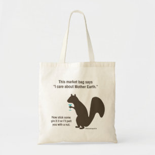 Funny squirrel shopping bag tote bag