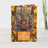 Funny Squirrel Thanksgiving Kaart (Voorkant)