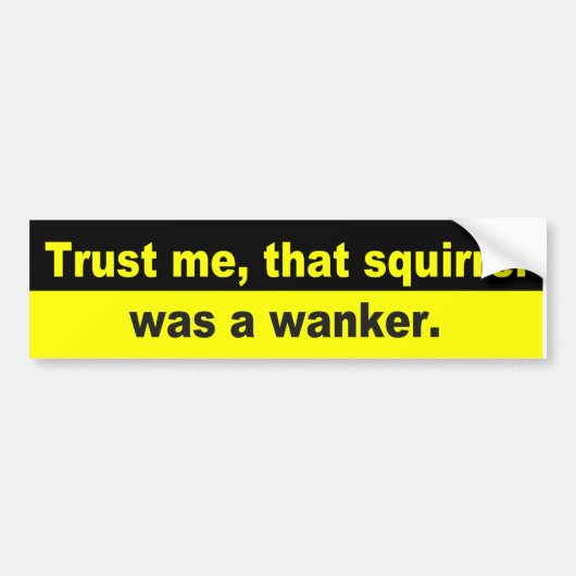 Funny squirrel, wanker bumpersticker (Voorkant)