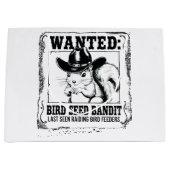 Funny Squirrel Wanted Poster | Bird Seed Bandit Co Groot Cadeauzakje (Voorkant)