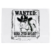 Funny Squirrel Wanted Poster | Bird Seed Bandit Co Groot Cadeauzakje (Achterkant)