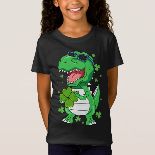 Funny St Pa-Rex Day Dinosaur St Patricks Day Boys T-shirt (Voorkant)