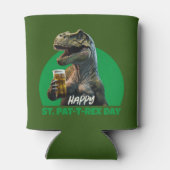 Funny St. Pat-T-Rex Celebration Beer-Loving Dino Blikjeskoeler (Achterkant)