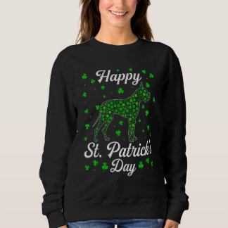 Funny St Patrick S Day Dog Dane Shamrock Irish Trui