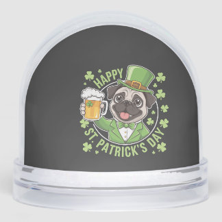 Funny St. Patrick�s Day Pug with Beer Mug Sneeuwbol