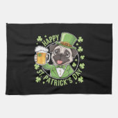 Funny St. Patrick’s Day Pug with Beer Mug Theedoek (Horizontaal)