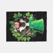 Funny St Patricks Boston Terrier  Fleece Deken (Voorkant (Horizontaal))
