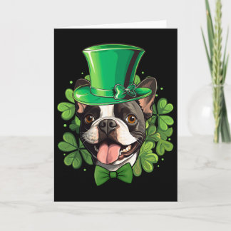 Funny St Patricks Boston Terrier  Kaart