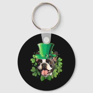 Funny St Patricks Boston Terrier  Sleutelhanger