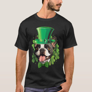 Funny St Patricks Boston Terrier  T-shirt