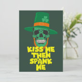 Funny St Patricks Day 2023... Kus me dan... Feestdagenkaart (Staand voorkant)