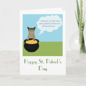 Funny St. Patrick's Day Card met kat Kaart (Voorkant)