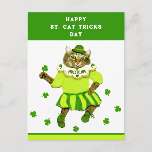 Funny St. Patrick's Day Cat Briefkaart (Voorkant)