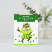 Funny St. Patrick's Day Cat Briefkaart (Staand voorkant)