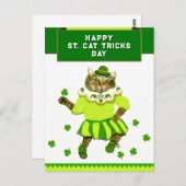 Funny St. Patrick's Day Cat Briefkaart (Voorkant / Achterkant)