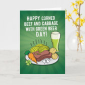 Funny St. Patrick's Day Corned Beef and Cabbage Kaart (Gele Bloem)