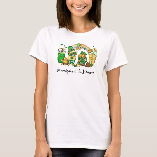 Funny St Patricks Day Design Shenanigans Sweatshi T-shirt (Voorkant)
