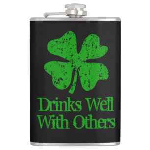 Funny St Patrick's Day drink citaat 8 oz kolf Heupfles
