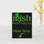 Funny St Patricks Day Drinking Irish Breathalyzer  Kaart (Gele Bloem)