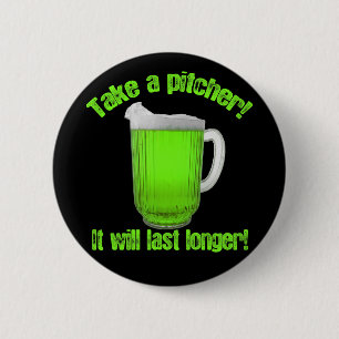 Funny St. Patrick's Day Green Beer Ronde Button 5,7 Cm