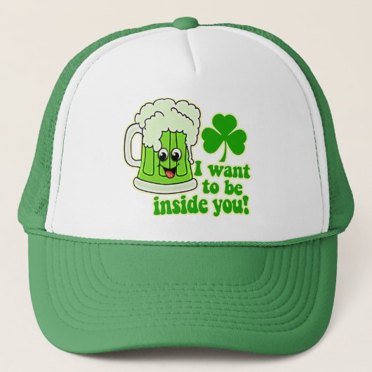 Funny St Patricks Day Green Beer Trucker Pet (Voorkant)