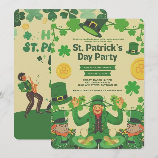 funny st patricks day invitations (Devant / Derrière)
