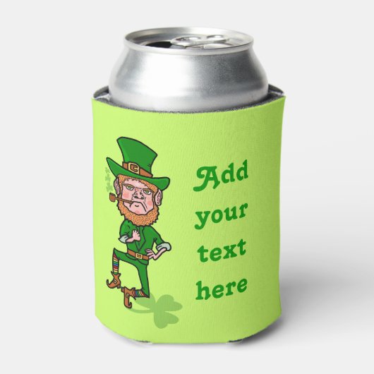 Funny St Patrick's Day Leprechaun Voeg Jouw tekst  Blikjeskoeler (Blikje Voorkant)