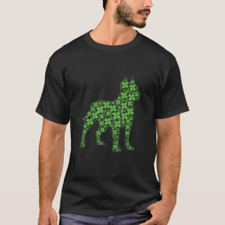 Funny St Patrick's Day Pitbull Dog Shamrock Irish T-shirt