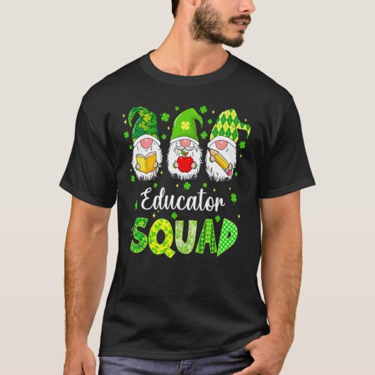 Funny St Patricks Day Shamrock Educator Squad Iris T-shirt (Voorkant)