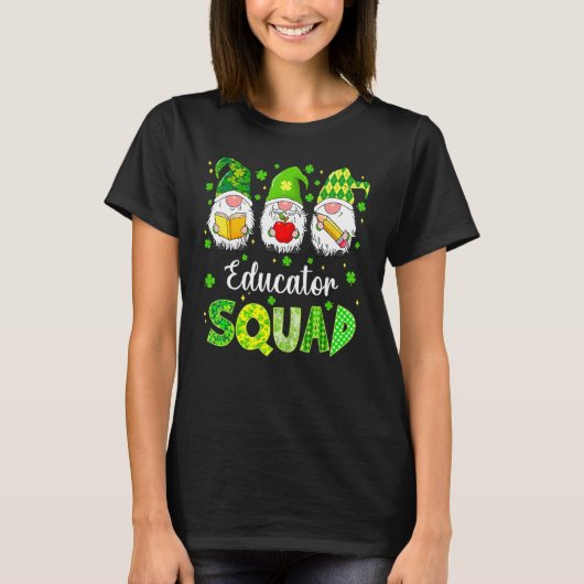 Funny St Patricks Day Shamrock Educator Squad Iris T-shirt (Voorkant)