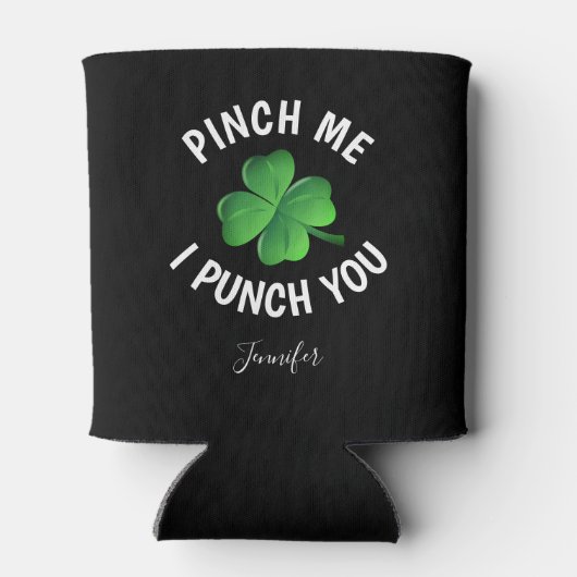Funny St Patricks Day Shamrock Personalized Name Blikjeskoeler (Achterkant)
