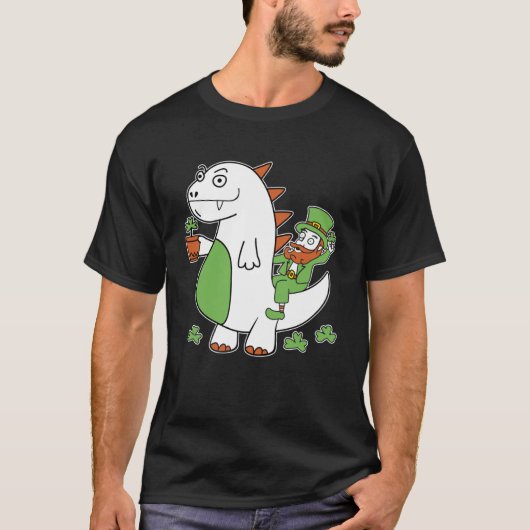 Funny St Patrick's Day Shirt Leprechaun Dragon Clo (Voorkant)