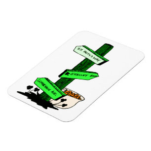 Funny St. Patrick's Day Sign Post Flexible Magnet Magneet