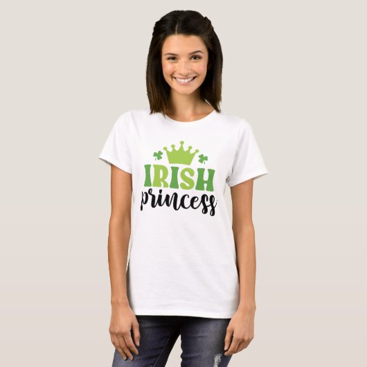 Funny St Patricks Day T Shirt Irish Princess (Voorkant volledig)