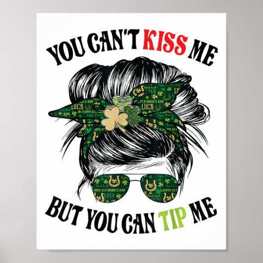 Funny St Patricks Day Waitress Bartender Ti Poster (Voorkant)