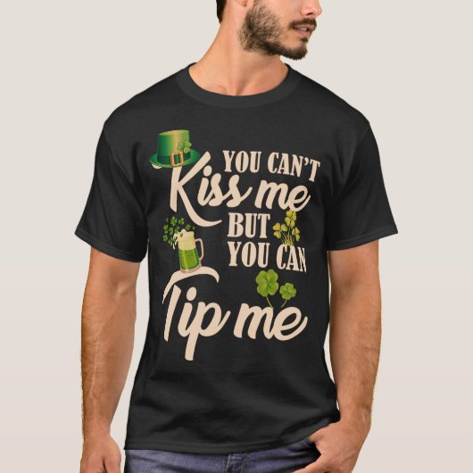 Funny St Patricks Day Waitress Bartender Ti T-shirt (Voorkant)