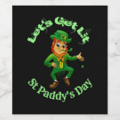 Funny St Patricks Day Wine Labels Wijn Etiket (Enkel label)