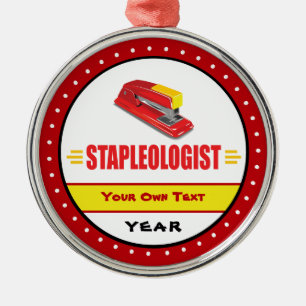 Funny Stapler Lover Titel Metalen Ornament