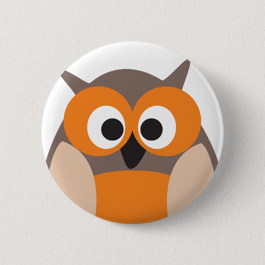 Funny staring cartoon owl ronde button 5,7 cm (Voorkant)