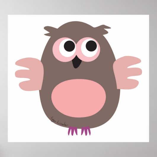 Funny staring owl poster (Voorkant)