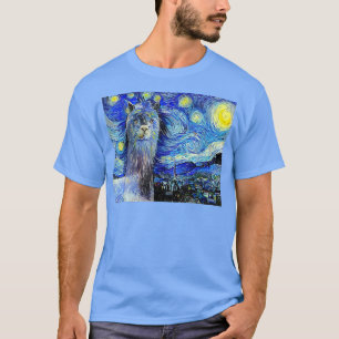 Funny Starry Night Vincent Van Gogh Alpaca Llama T-shirt