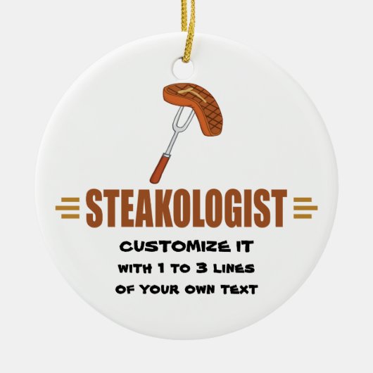Funny Steak Keramisch Ornament (Voorkant)