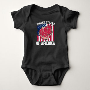 Funny Steaks Lover American Meat Butcher Humor Romper